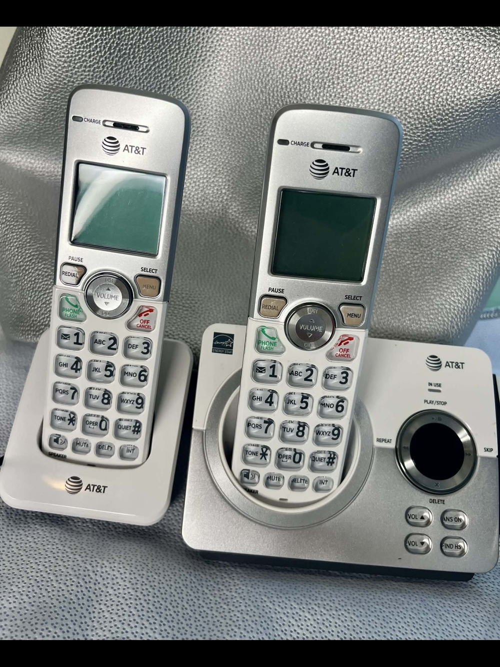 AT&T Silver Cordless Phone System with Two Handsets